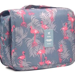 Hanging Travel Toiletry Bag Cosmetic Organizer Makeup Pouch Dopp Kit Flamingo